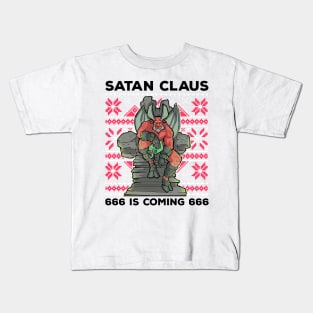 Ugly Christmas Satan Satanic Santa Devil Gothic Occult Goth Kids T-Shirt